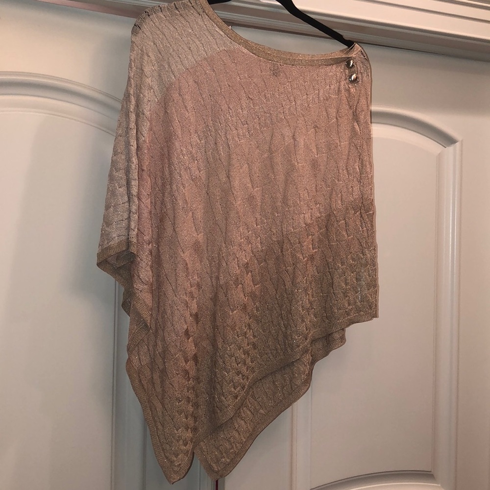 White House Black Market pink/taupe poncho